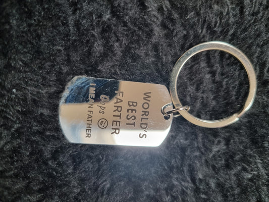 World's best farter, opps i mean father - keychain