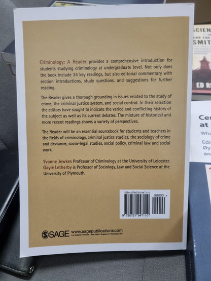 CRIMINOLOGY: A READER edited by yvonne jewkes and gayle letherby